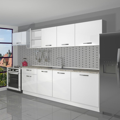 Smart 280 Mdf Hazır Mutfak Dolabı - Tezgah Dahil - Parlak Beyaz