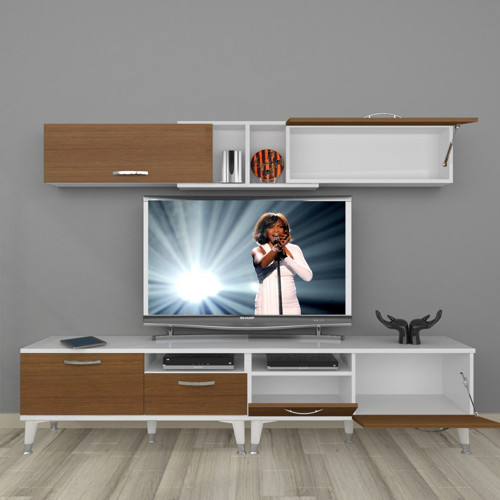 Eko 5220 Mdf Silver Tv Ünitesi Tv Sehpası - Beyaz Ceviz
