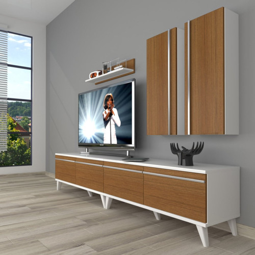 Eko 5200t Mdf Retro Tv Ünitesi Tv Sehpası - Beyaz Ceviz
