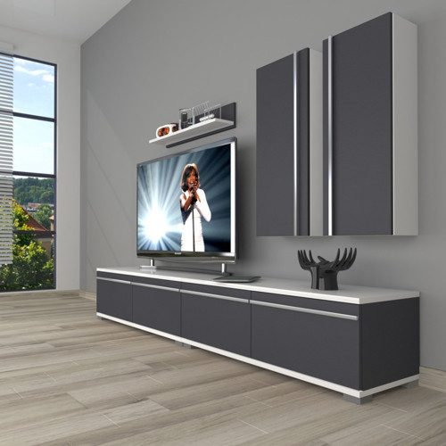 Eko 5220t Mdf Tv Ünitesi Tv Sehpası - Beyaz Antrasit