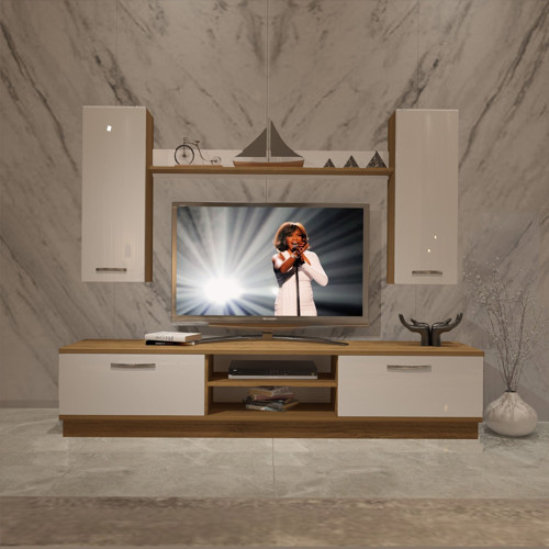 Eko 5db Mdf Dvd Tv Ünitesi Tv Sehpası - Pera Beyaz