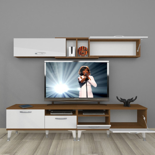 Eko 5220 Mdf Silver Tv Ünitesi Tv Sehpası - Ceviz Beyaz