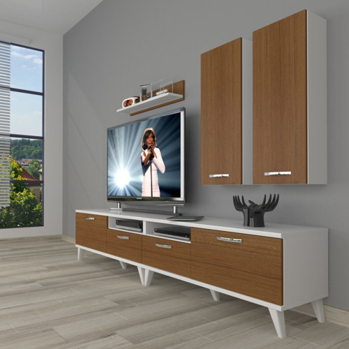 Eko 5220d Mdf Retro Tv Ünitesi Tv Sehpası - Beyaz Ceviz