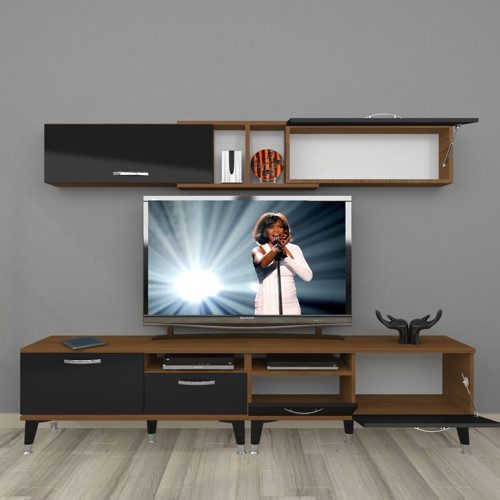 Eko 5220 Mdf Silver Tv Ünitesi Tv Sehpası - Ceviz Siyah