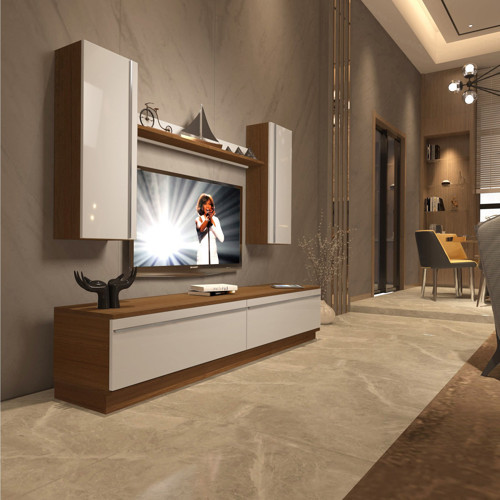 Eko 5db Mdf Std Tv Ünitesi Tv Sehpası - Ceviz Beyaz