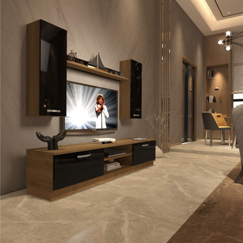 Eko 5db Mdf Dvd Tv Ünitesi Tv Sehpası - Pera Siyah