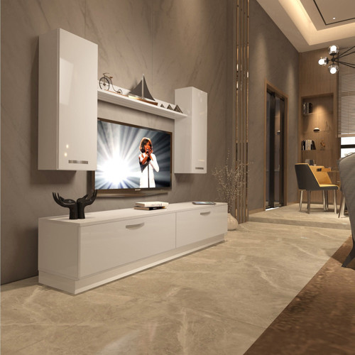 Eko 5db Slm Std Tv Ünitesi Tv Sehpası - Parlak Beyaz