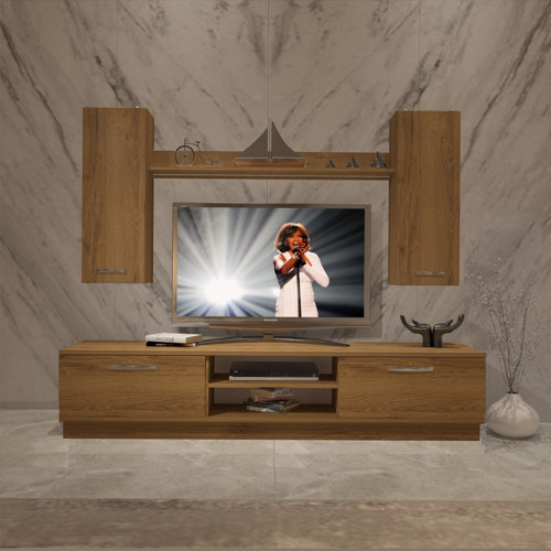 Eko 5db Mdf Dvd Tv Ünitesi Tv Sehpası - Naturel Pera