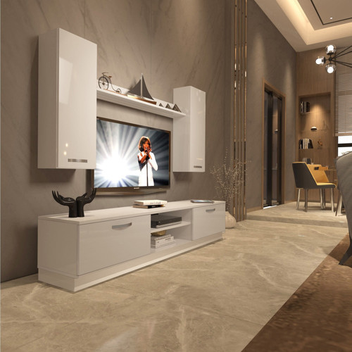 Eko 5db Mdf Dvd Tv Ünitesi Tv Sehpası - Parlak Beyaz