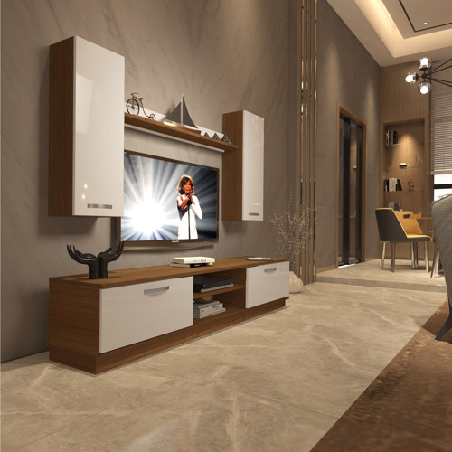 Eko 5db Mdf Dvd Tv Ünitesi Tv Sehpası - Ceviz Beyaz