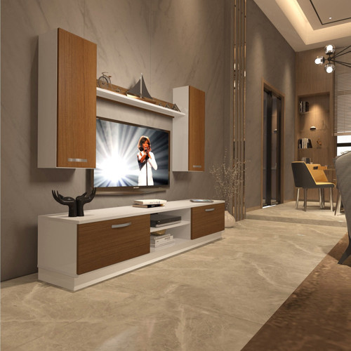 Eko 5db Mdf Dvd Tv Ünitesi Tv Sehpası - Beyaz Ceviz