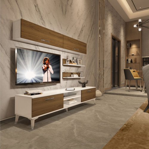Eko 5 Mdf Dvd Silver Tv Ünitesi Tv Sehpası - Beyaz Pera