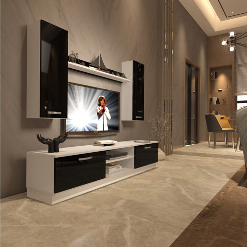 Eko 5db Mdf Dvd Tv Ünitesi Tv Sehpası - Beyaz Siyah