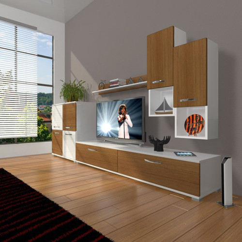 Eko 6da Slm Std Tv Ünitesi Tv Sehpası - Beyaz Ceviz