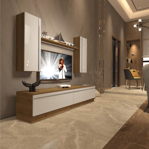 Eko 5db Mdf Std Tv Ünitesi Tv Sehpası - Pera Beyaz