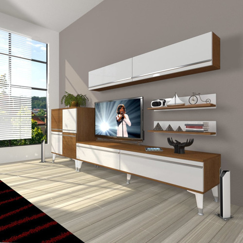 Eko 6y Mdf Std Silver Tv Ünitesi Tv Sehpası - Ceviz Beyaz