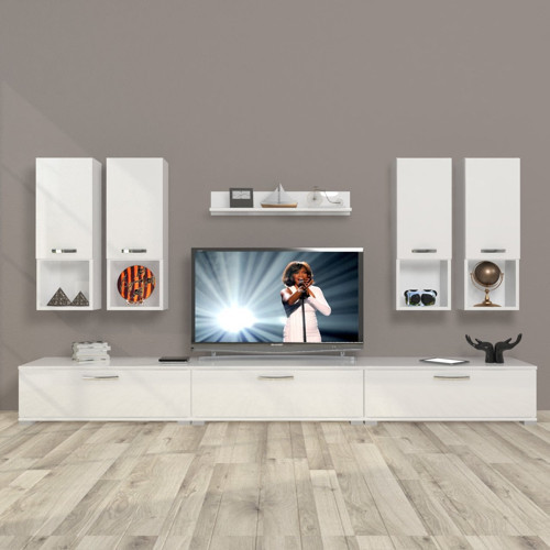 Eko 8da Slm Tv Ünitesi Tv Sehpası - Parlak Beyaz