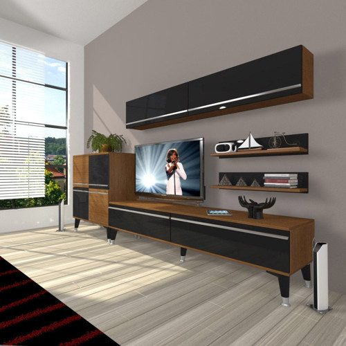 Eko 6y Mdf Std Silver Tv Ünitesi Tv Sehpası - Ceviz Siyah