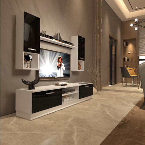 Eko 5dab Slm Dvd Tv Ünitesi Tv Sehpası - Beyaz Siyah