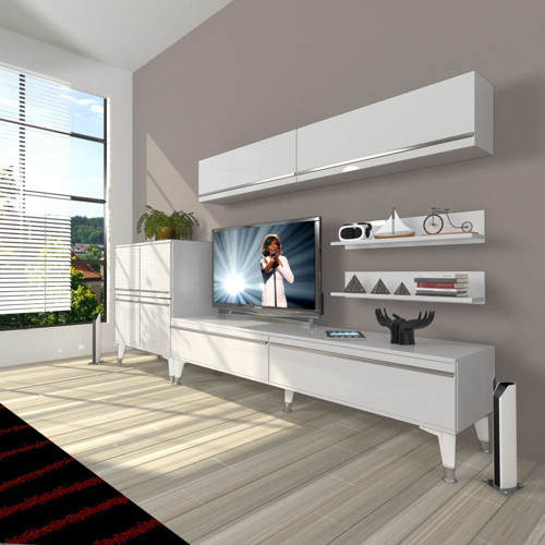 Eko 6y Mdf Std Silver Tv Ünitesi Tv Sehpası - Parlak Beyaz