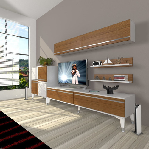 Eko 6y Mdf Std Silver Tv Ünitesi Tv Sehpası - Beyaz Ceviz