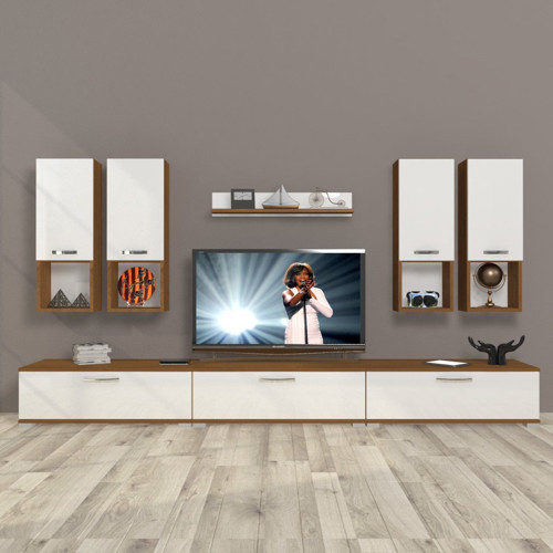 Eko 8da Slm Tv Ünitesi Tv Sehpası - Ceviz Beyaz