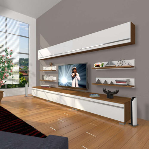 Eko 8y Mdf Tv Ünitesi Tv Sehpası - Ceviz Beyaz