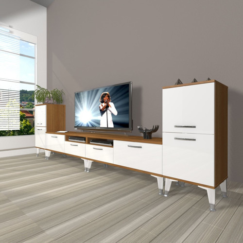 Eko 9220 Mdf Silver Tv Ünitesi Tv Sehpası - Ceviz Beyaz