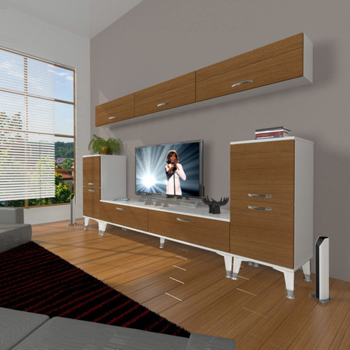Eko 9 Slm Std Silver Tv Ünitesi Tv Sehpası - Beyaz Ceviz