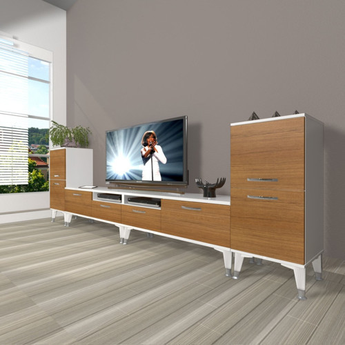 Eko 9220 Mdf Silver Tv Ünitesi Tv Sehpası - Beyaz Ceviz
