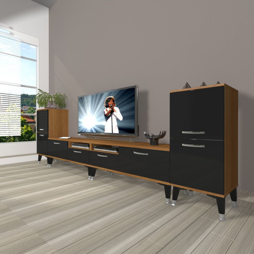 Eko 9220 Mdf Silver Tv Ünitesi Tv Sehpası - Ceviz Siyah