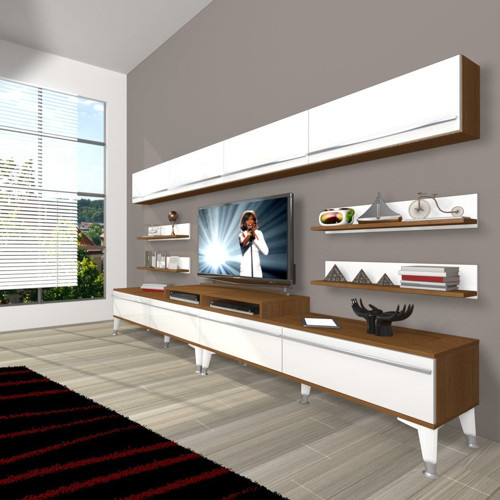Ekoflex 360y Mdf Silver Tv Ünitesi Tv Sehpası - Ceviz Beyaz