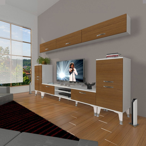 Eko 9 Slm Dvd Silver Tv Ünitesi Tv Sehpası - Beyaz Ceviz