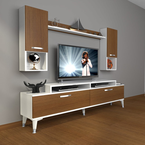 Ekoflex 5da Mdf Silver Tv Ünitesi Tv Sehpası - Beyaz Ceviz