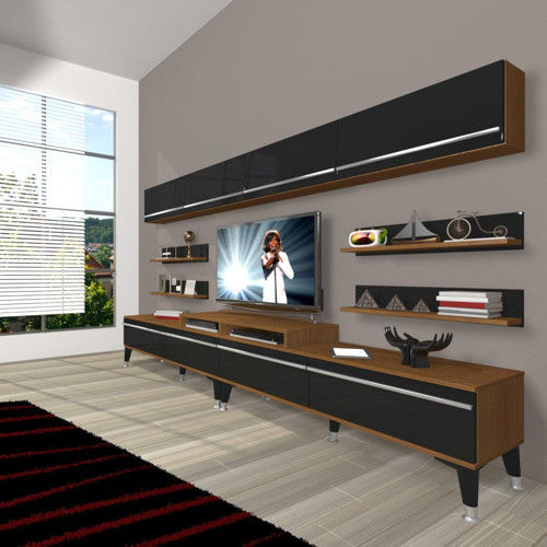 Ekoflex 360y Mdf Silver Tv Ünitesi Tv Sehpası - Ceviz Siyah