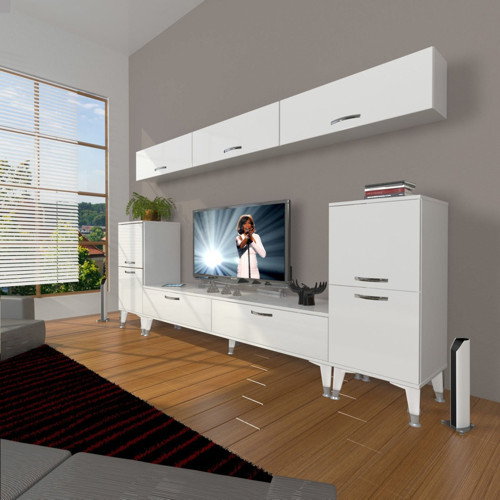 Eko 9 Slm Std Silver Tv Ünitesi Tv Sehpası - Parlak Beyaz