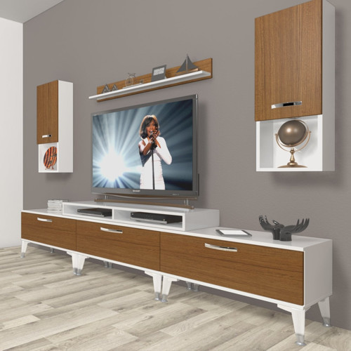Ekoflex 270da Slm Silver Tv Ünitesi Tv Sehpası - Beyaz Ceviz