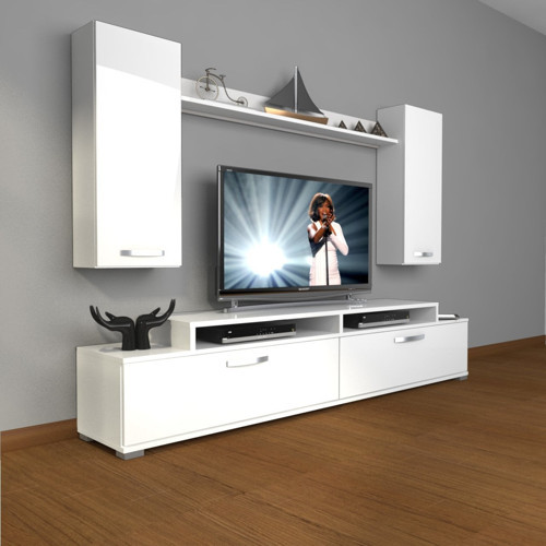 Ekoflex 7 Slm Tv Ünitesi Tv Sehpası - Parlak Beyaz