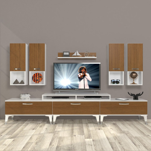 Ekoflex 8da Slm Silver Tv Ünitesi Tv Sehpası - Beyaz Ceviz