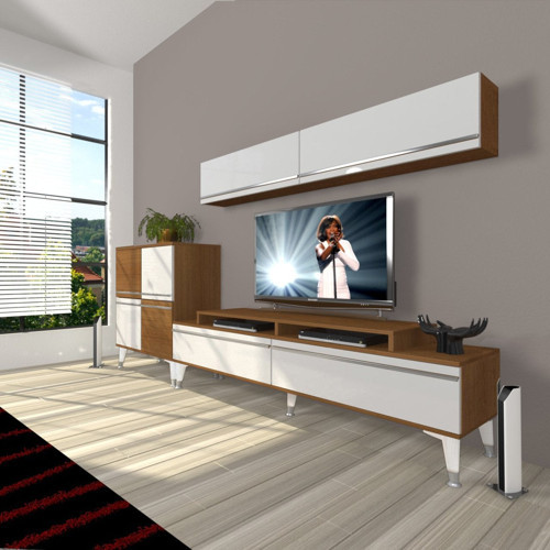 Ekoflex 6y Mdf Silver Tv Ünitesi Tv Sehpası - Ceviz Beyaz