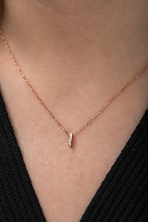 925 Ayar Harf Kolye 3 Boyutlu I Harfi Kadın Gümüş Kolye