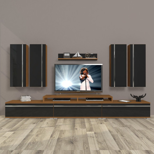 Ekoflex 8d Mdf Tv Ünitesi Tv Sehpası - Ceviz Siyah