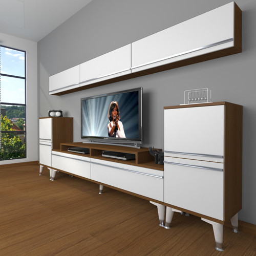 Ekoflex 9 Mdf Silver Tv Ünitesi Tv Sehpası - Ceviz Beyaz