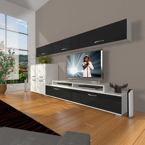 Ekoflex 8 Slm Tv Ünitesi Tv Sehpası - Beyaz Siyah