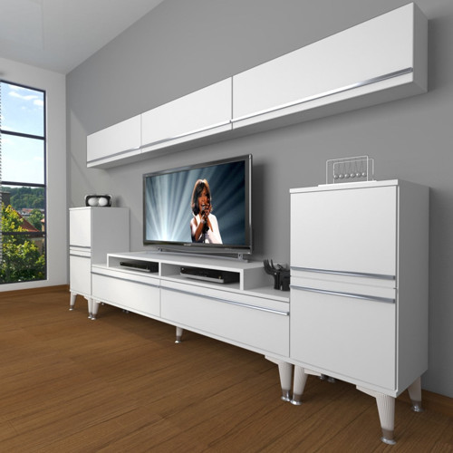 Ekoflex 9 Mdf Silver Tv Ünitesi Tv Sehpası - Parlak Beyaz