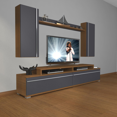 Ekoflex 7 Mdf Tv Ünitesi Tv Sehpası - Ceviz Antrasit