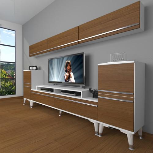 Ekoflex 9 Mdf Silver Tv Ünitesi Tv Sehpası - Beyaz Ceviz