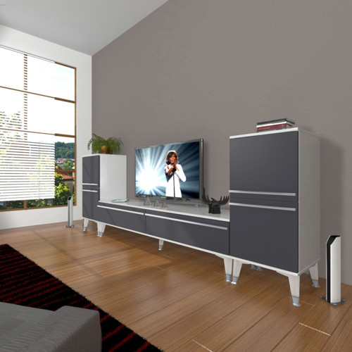 Eko On2 Mdf Std Silver Tv Ünitesi Tv Sehpası - Beyaz Antrasit