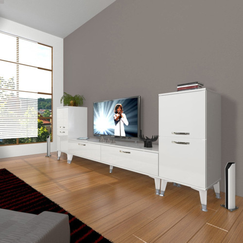 Eko On2 Slm Std Silver Tv Ünitesi Tv Sehpası - Parlak Beyaz