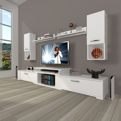 Flex 5da Slm Tv Ünitesi Tv Sehpası - Parlak Beyaz